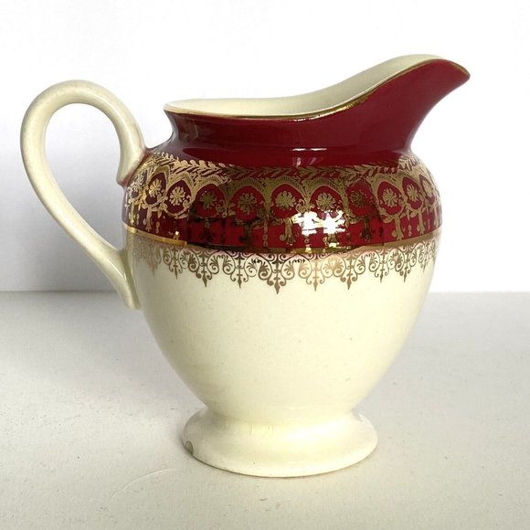 Steubenville Creamer Sugar No1259 Vintage 22-Karat Gold 1930s Floral Design US - Picture 4 of 16